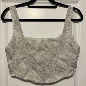 White Lace-Up Top